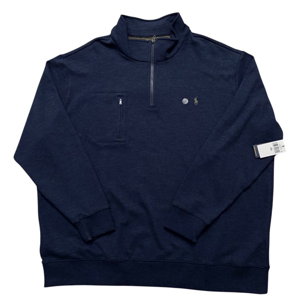 Polo Ralph Lauren Sweater Mens Size 3XB Pullover 1/4 Zip Pocket Blue NEW